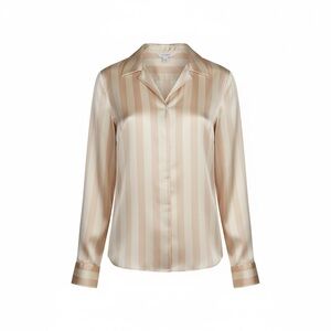 a new day Beige Striped Blouse
